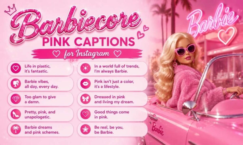 Barbiecore Pink Captions for Instagram