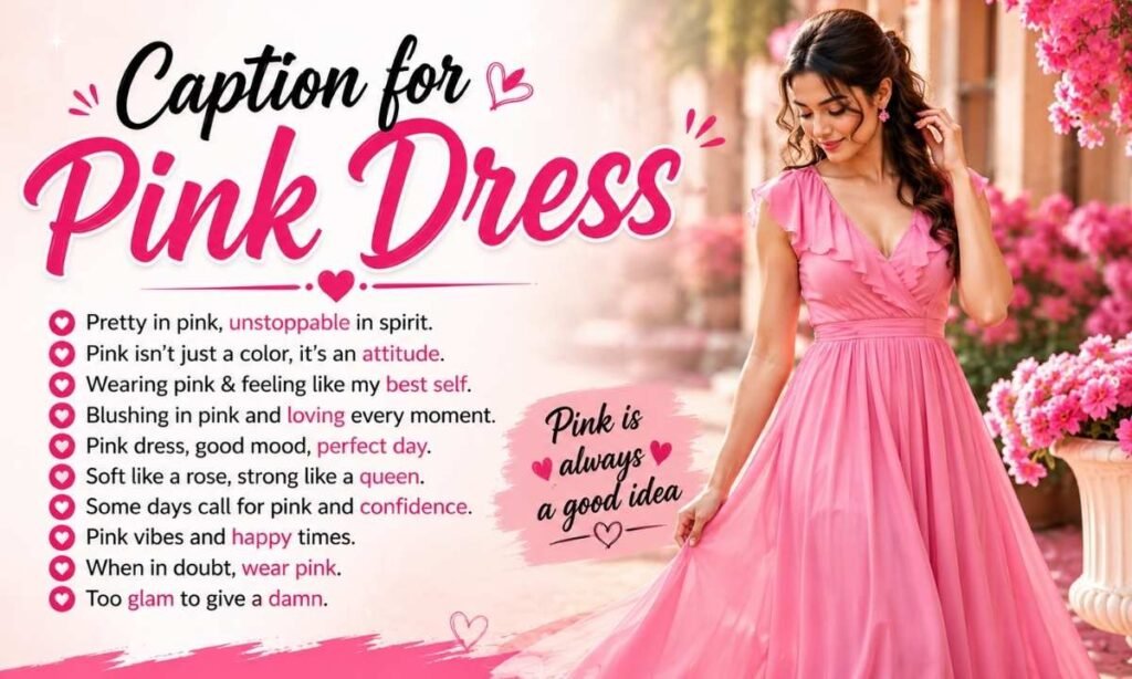Caption for Pink Dress
