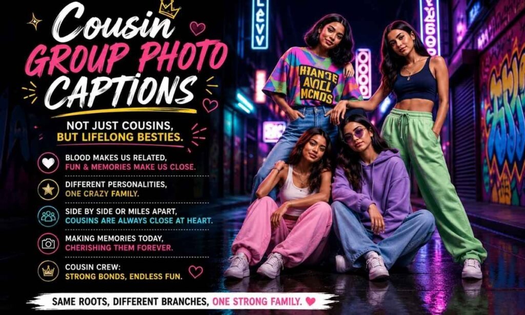 Cousin Group Photo Captions