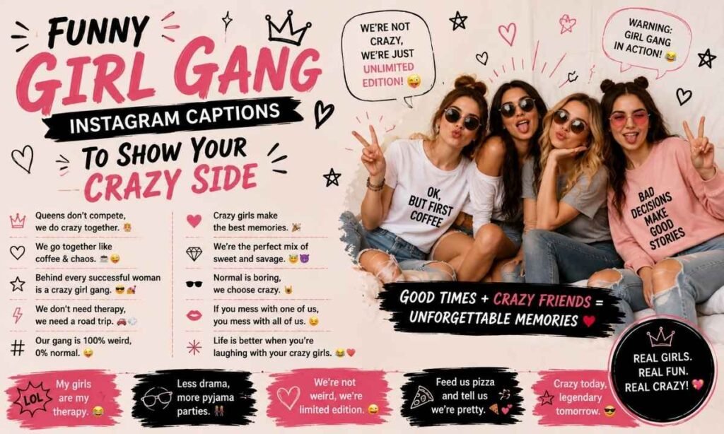 Funny Girl Gang Instagram Captions to Show Your Crazy Side