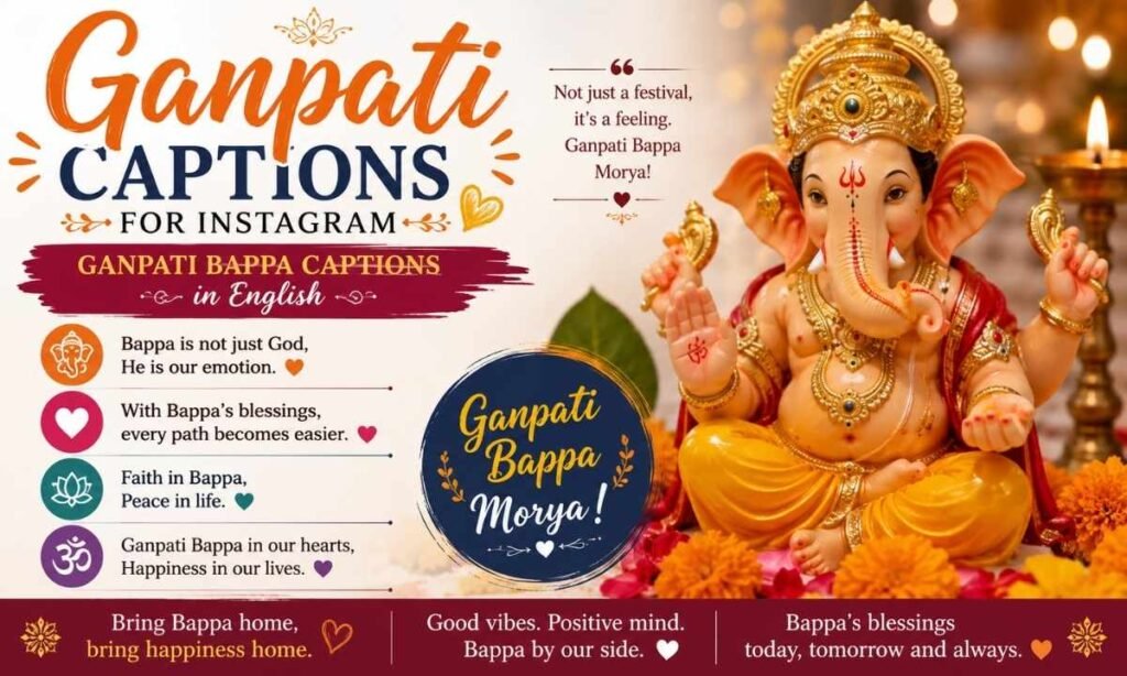 Ganpati Captions for Instagram Ganpati Bappa Captions in English