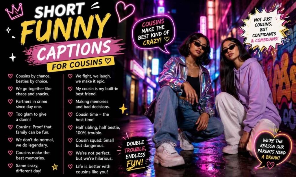 Short Funny Captions for Cousins