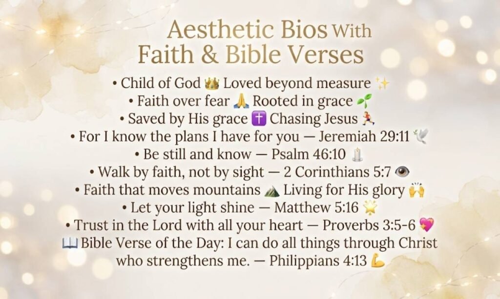 Aesthetic Bios With Faith & Bible Verses