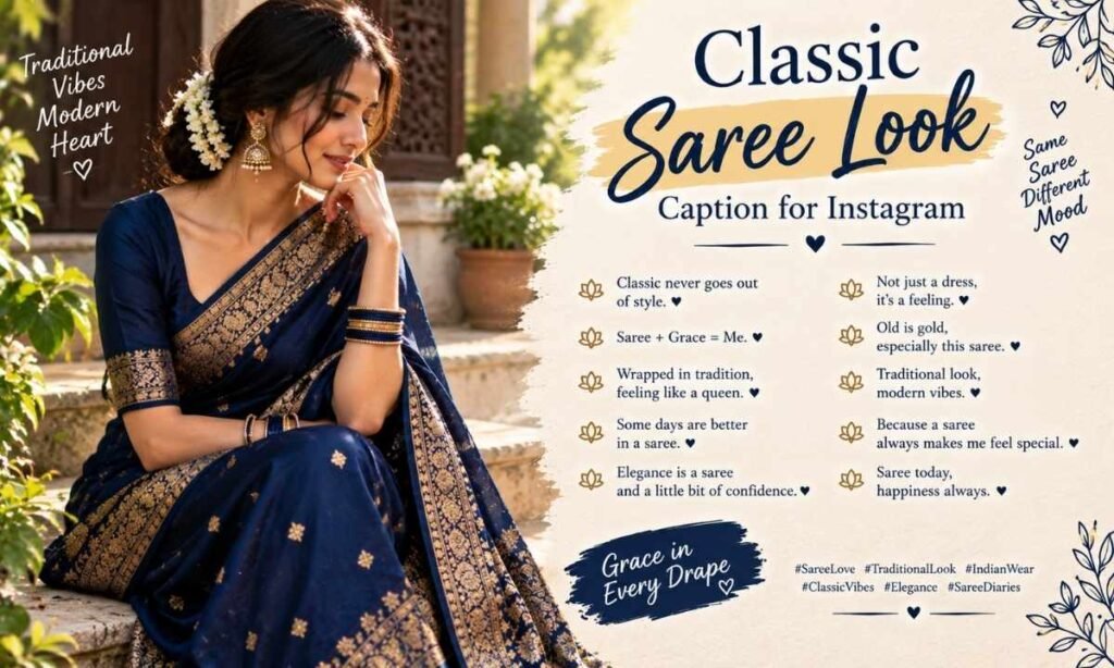 Classic Saree Look Caption