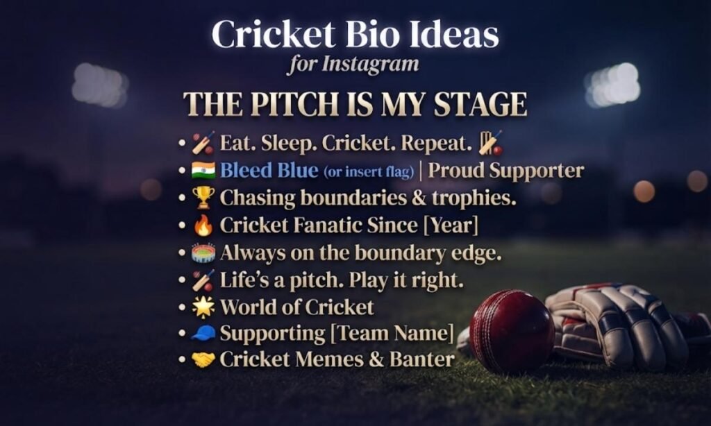 Cricket Bio for Instagram in English