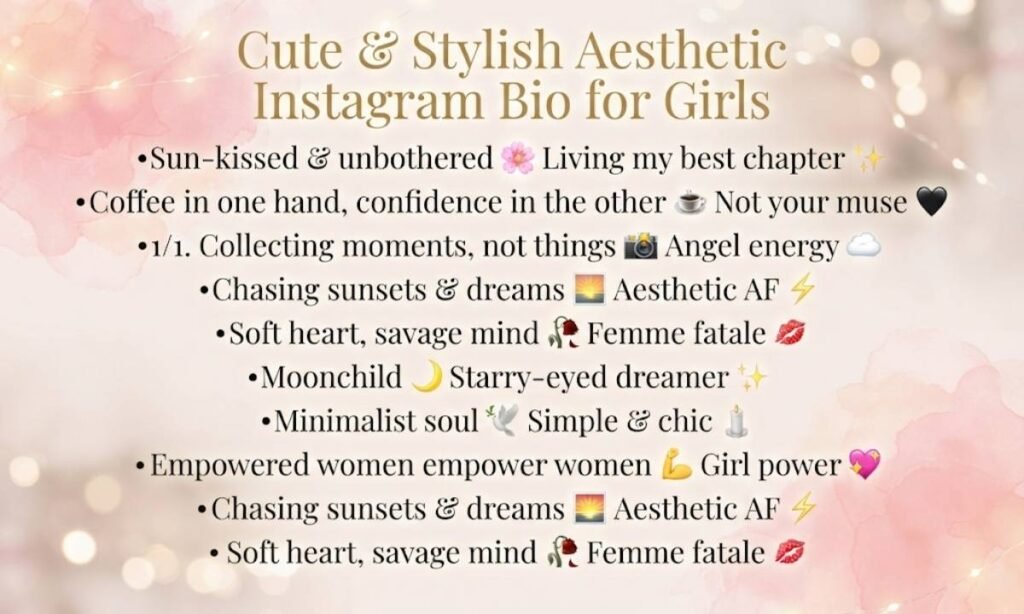 Cute & Stylish Aesthetic Instagram Bio for Girl