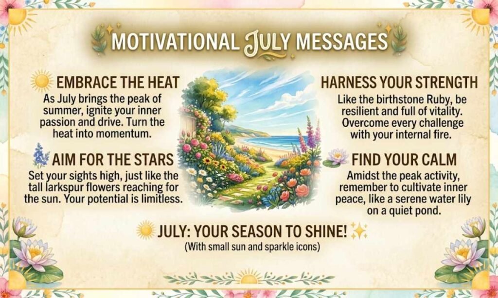 Heartwarming New Month July Quotes