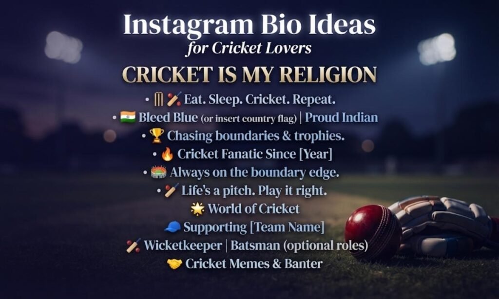 Instagram Bio for Cricket Lovers with Emoji