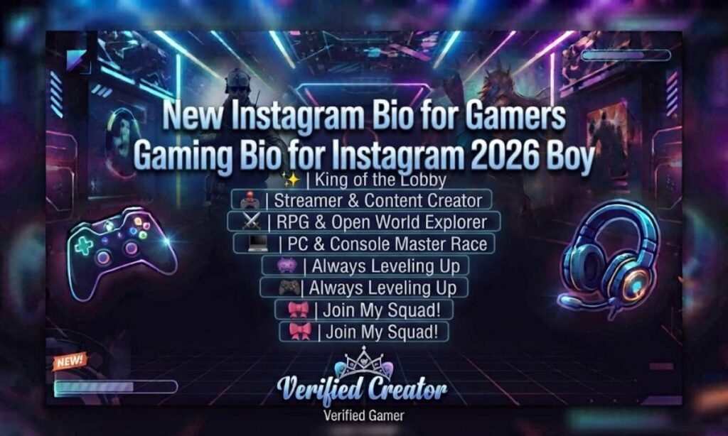New Instagram Bio for Gamers Gaming Bio for Instagram 2026 Boy