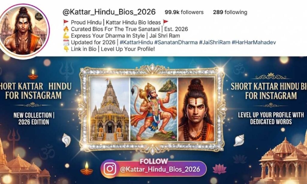 Short Kattar Hindu Bio for Instagram