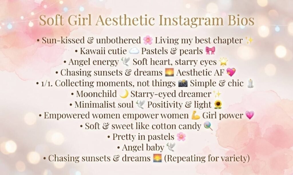 Soft Girl Aesthetic Instagram Bios