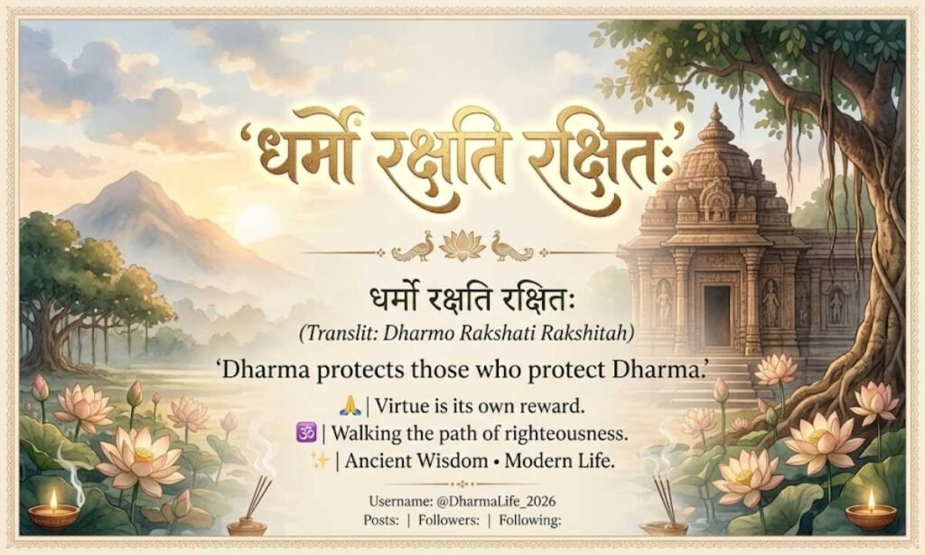 धर्मो रक्षति रक्षितः Bio Ideas With Sanskrit & English