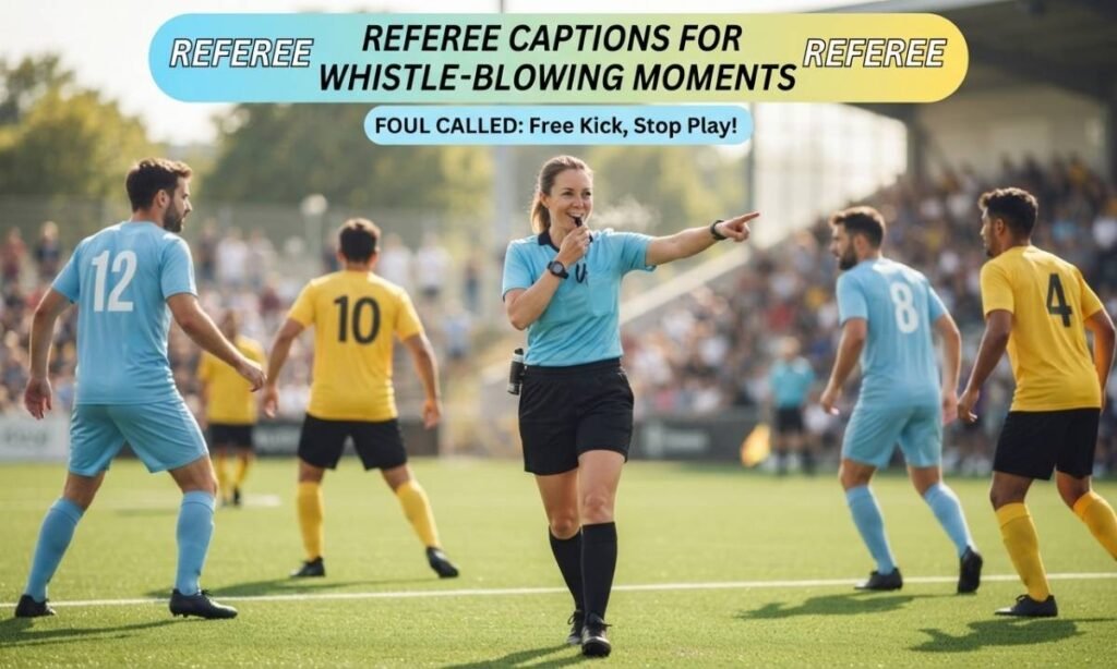 Referee Captions for Whistle-Blowing Moments