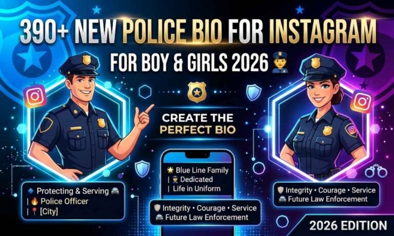 New Police Bio For Instagram For Boy & Girls 2026