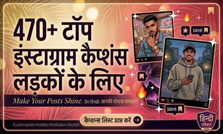 Top Instagram Captions For Boys in Hindi लड़कों के लिए इंस्टा कैप्शन