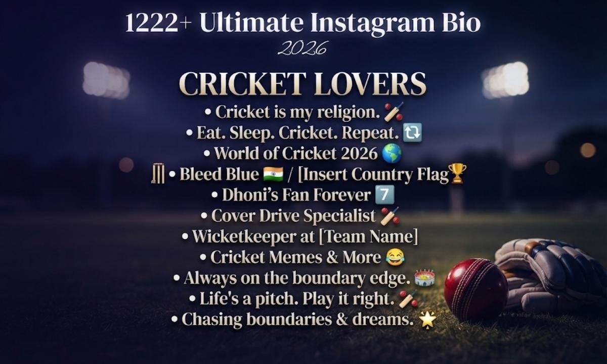 Ultimate Instagram Bio for Cricket Lovers 2026